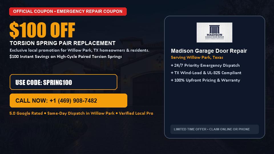 Madison Garage Door Repair $100 OFF Dual Torsion Spring Replacement